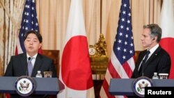 Держсекретар США Блінкен і міністр оборони Остін приймають засідання Консультативного комітету з безпеки США та Японії у 2023 році в Державному департаменті у Вашингтоні