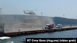 Helikopter MUP-a Crne Gore nadleće mesto nesreće (Foto: TVCG)