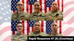 شش نظامی امریکایی که در جریان عملیات خشم حماسی در حملۀ طیارۀ بی‌سرنشین ایران در کویت کشته شدند