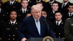 دونالد ترامپ، رئیس جمهوری آمریکا در حال سخنرانی در کاخ سفید - ۲۹ اسفند ۱۴۹۴