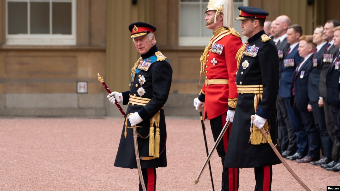 Royal presentation of new standards and colours at Buckingham Palace in London