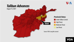 Afghanistan Map - Taliban Advances