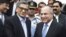Pakistan's High Commissioner to India Salman Bashir, right, receives Indian Foreign Minister S.M. Krishna at Chaklala airbase in Rawalpindi, Pakistan, Sept. 7, 2012.