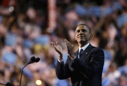 El expresidente Barack Obama durante la Convención Nacional Demócrata el 6 de septiembre de 2012.