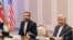 Iran's representatives led by their top nuclear negotiator Saeed Jalili (R) take part in talks with top officials from the United States, Britain, France, EU, China, Germany and Russia on Iran's nuclear program in the Kazakh city of Almaty, April 5, 2013.