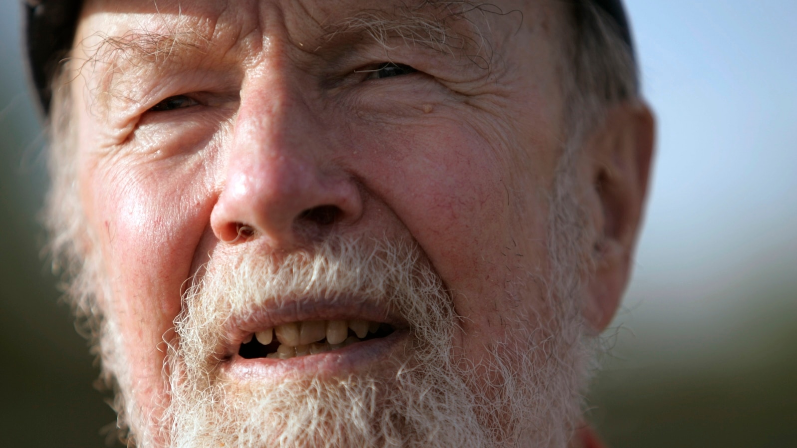 FILE - In this May 5, 2006 file photo, Pete Seeger talks during an interview in Beacon, N.Y. 