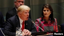 Presidente Donald Trump lidera Conferencia Mundial de Drogas en Nueva York, como parte de los eventos de la 73 Asamblea General de la ONU, el lunes 24 de septiembre de 2018.