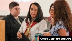 Renata Rojas, OceanGate ngo  specialist, center, pauses during astatine  the Titan marine committee  ceremonial  proceeding  wrong  the Charleston County Council Chambers successful  South Carolina, Sept. 19, 2024. (Corey Connor via AP, Pool)