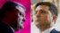 UKRAINE -- A combo photo shows presidential candidates Petro Poroshenko (left) and Volodymyr Zelenskyy