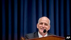 FILE - Chairman Adam Smith, D-Wash., speaks before a House Armed Services Committee budget hearing for the Departments of the Army and Air Force on Capitol Hill in Washington, April 2, 2019.