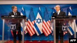 کنفرانس خبری روز سه‌شنبه بنیامین نتانیاهو، نخست وزیر اسرائیل، به همراه آنتونی بلینکن، وزیر خارجه آمریکا