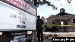 A fire at Glover Grover Baptist Church, in Warrenville, South Carolina, early June 26, 2015, is under investigation. (Courtesy: SPLC)