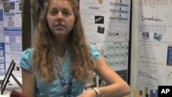 Megan Perkins from Kentucky tested the efficiency of different fuel oxidizers in rockets for the Intel International Science and Engineering Fair