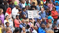 FILE: A peace march against xenophobia takes place in Durban, South Africa, April 16, 2015. 