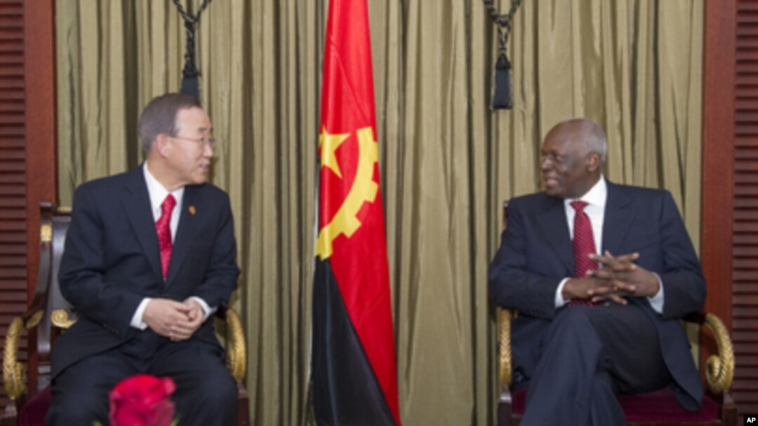 José Eduardo dos Santos com o secretário-geral da ONU, Ban Ki-Moon