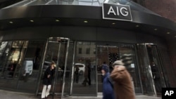 Foto de las oficinas centrales en Manhattan, Nueva York, de AIG, una de las firmas citadas en el informe.