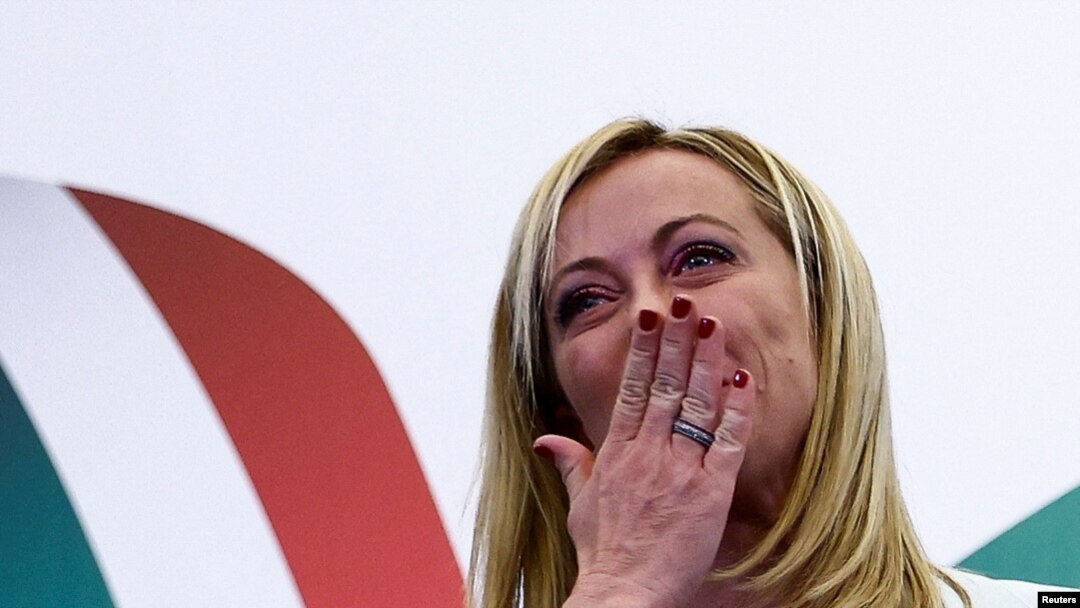 Đorđa Meloni u izbornom štabu u Rimu, 25. septembra 2022.