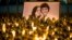 FILE - A memorial in Bratislava, Slovakia, for murdered journalist Jan Kuciak and his girlfriend, Martina Kusnirova, Feb. 28, 2018. Since 2015, several journalists have been killed in EU countries, including Kuciak whose work included investigating possible government corruption.