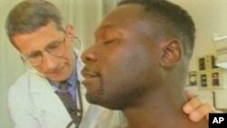 Doctor examines patient