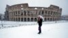 Rare Snow Fall in Rome, Schools Closed and Transport Limited