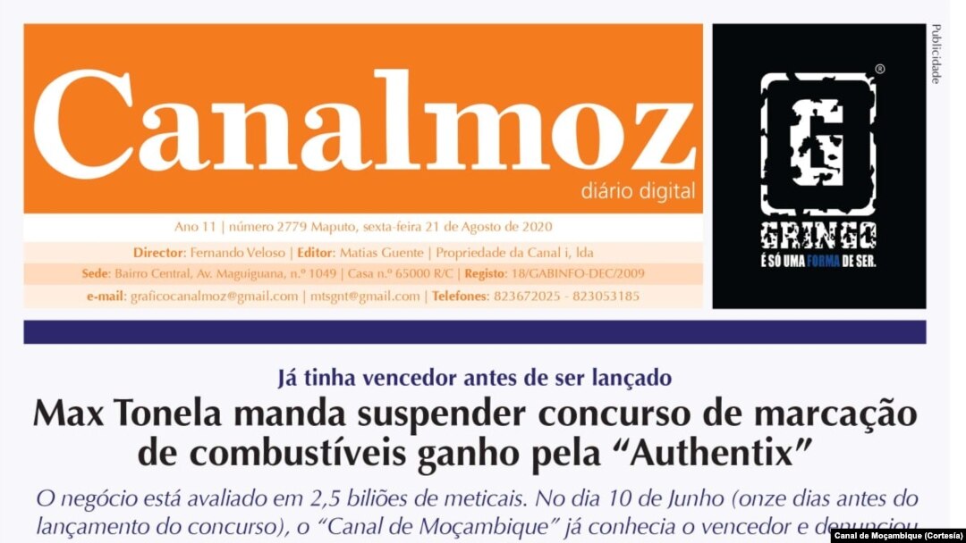 Newspaper, Canal de Moçambique