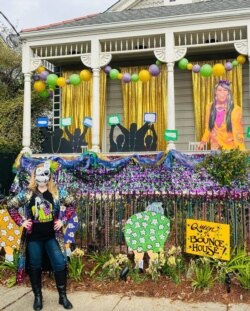 Laura Renae Steeg visits a New Orleans home decorated to honor local legend Big Freedia. (Photo courtesy of Laura Renae Steeg)