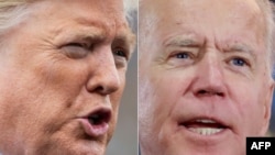 Foto kombinasi Presiden Donald Trump (kiri) dan Joe Biden (kanan) penantangnya di pilpres AS 2020 pada November nanti.