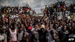 Les partisans de Guy Brice Parfait Kolélas, un des candidats de l’opposition à la dernière élection présidentielle, à Brazzaville, Congo, 23 mars 2016.