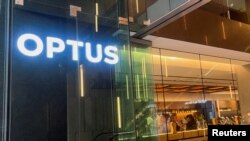 FILE - View of an Optus shop in Sydney, Australia Nov. 8, 2023
