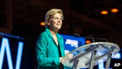 Democratic presidential candidate, Sen. Elizabeth Warren, D-Mass., speaks at the 2019 Essence Festival at the Ernest N. Morial Convention Center, July 6, 2019, in New Orleans.