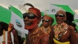 Men from the Rendile tribe observe a rare solar eclipse in the Sibiloi national Park in Turkana, Kenya. Astronomy enthusiasts caught a partial glimpse of a rare "Hybrid Total Eclipse" which hasn't been witnessed in Africa for over 40 years.