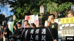 台灣十多個公民團體2019年8月4日舉行記者會聲援香港民眾爭取民主。（張永泰拍攝）