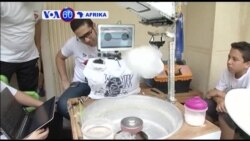 Vijana wabunifu huko misri watengeneza robot inayotenegeneza candy floss.