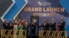 Ethiopian Prime Minister Abiy Ahmed, third from right, rings the bell during the relaunch of the Ethiopian Securities Exchange in Addis Ababa on Jan. 10, 2025.