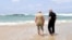 Israel's Prime Minister Benjamin Netanyahu (R) walks with India's Prime Minister Narendra Modi as they visit Olga Beach and a water desalination unit operated by G.A.L. Water Technologies, near Hadera, Israel, July 6, 2017.