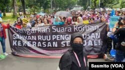 Ilustrasi desakan penghapusan kekerasan seksual terhadap perempuan. (Foto: Sasmito)