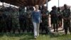 US Ambassador to the United Nations Samantha Power meets peacekeepers from Burundi at the airport in Bangui, Central African Republic, Dec. 19, 2013. Peacekeepers from Burundi are accused of sexual abuse while in the Central African Republic. 