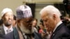 United States Vice President Joe Biden (R) greets Imam Sheikh Sa'ad Musse Roble of Minneapolis, Minnesota 