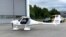 A two-seat electric plane made by Slovenian firm Pipistrel stands outside a hangar before a test flight at Oslo Airport, Norway June 18, 2018.