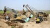 Iranian construction crews work on a water distribution project called Ghadir in the southwestern province of Khuzestan, July 2, 2018. The project is aimed at resolving clean-water shortages that triggered several days of mass streets protests in the region beginning June 29. 