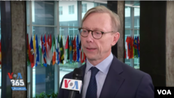 U.S. Special Representative for Iran Brian Hook speaks to VOA Persian at the State Department in Washington, Feb. 26, 2020. 