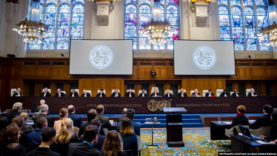 Sidang Mahkamah Kejahatan Internasional (ICJ) di Den Haag yang membahas permintaan Ukrania soal tindakan terhadap Rusia (foto: dok). 