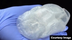 Shown is the 3D printed heart model created by researchers in Carnegie Mellon University's College of Engineering. (Carnegie Mellon/ACS Publications via YouTube) 