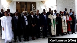 Photo de famille lors de la réunion des pays du CEDEAO à Lomé, au Togo, le 31 juillet 2018. (VOA/Kayi Lawson)