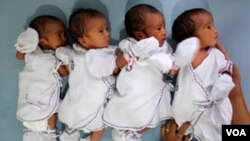 Bayi kembar empat sedang dirawat di rumah sakit bersalin Stella Maris, Medan (Foto: dok).