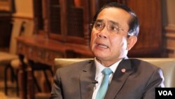 Thai PM Prayuth Chan-ocha speaks with VOA in Washington, DC, March. 31, 2016. 