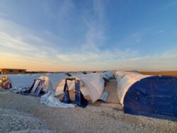 New camps are being set up in anticipation of more mass displacements as the battle for Idlib continues, outside Manbij, Syria, Feb. 20, 2020. (Halan Akoiy/VOA)