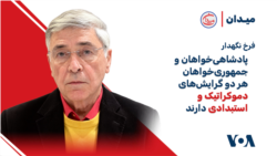 فرخ نگهدار: پادشاهی‌خواهان و جمهوری‌خواهان هر دو گرایش‌های دموکراتیک و استبدادی دارند