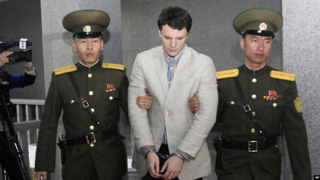 Otto Warmbier, mahasiswa AS saat ditahan di Korea Utara (foto: dok). 
