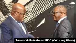 Président Félix Tshisekedi akutani na Dr. Denis Mukwege, Prix Nobel ya 2018, na New York, 24 septembre 2019. (Facebook/Présidence RDC)